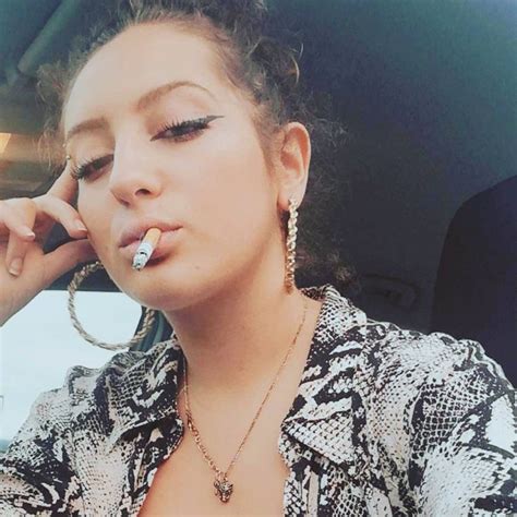 girl smoking gal dangles hoop earrings smoke instagram posts jewelry satin schmuck