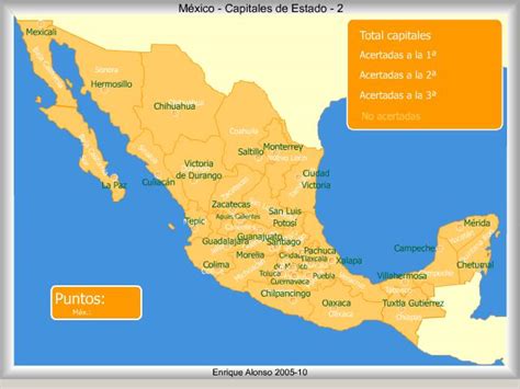 Mapa Interactivo De México Capitales De Estado De México ¿cómo Se