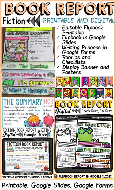 Scaffold The Writing Of A Book Report With An Editable Flipbook