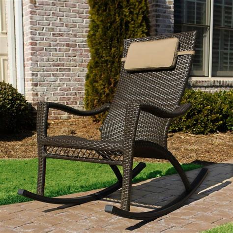 Tortuga Outdoor Tuscan Lorne Oversized Wicker Rocking Chair Outdoor
