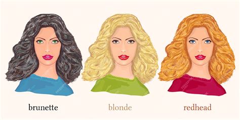 premium vector beautiful women blonde brunette and redhead