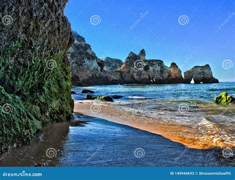 Hdr Photo Of Algarve Part Of Portugal Stock Image Image Of Cliffs