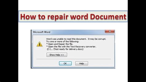 How To Recover A Corrupt Word Document Tech Magazine