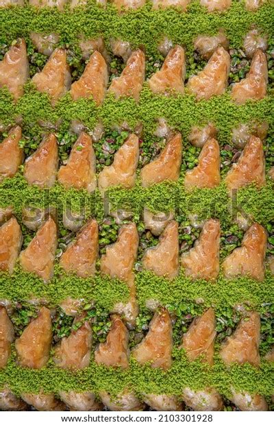 Pistachio Sobiyet Baklava Turkish Dessert Sobiyet Stock Photo