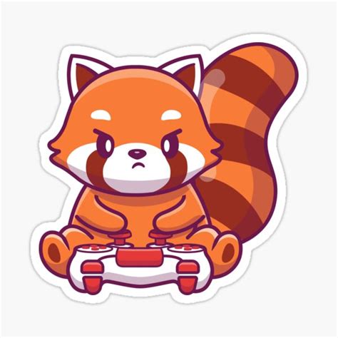 Gaming Red Panda Sticker For Sale By Renju1902 Redbubble