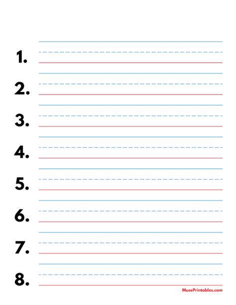 Red And Blue Lined Handwriting Paper Printable For Kindergarten Paul