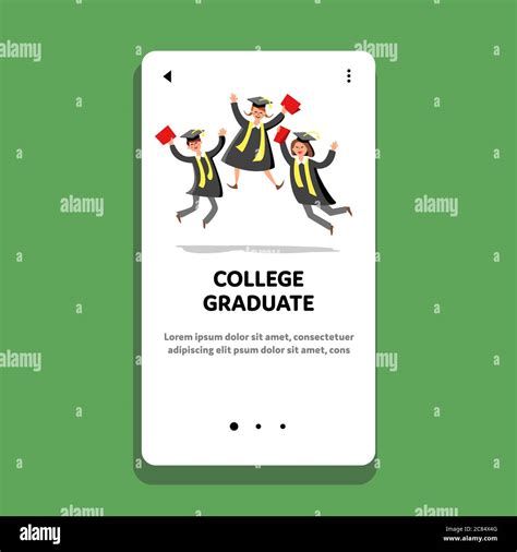 College Graduate Celebrate Happy Students Vector Illustration Stock