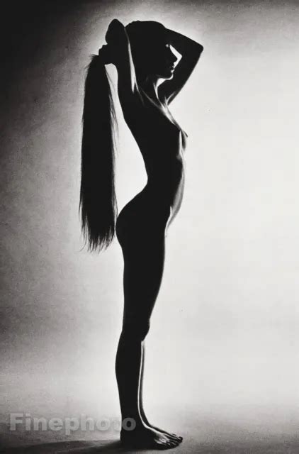 VINTAGE JEANLOUP SIEFF Female Nude Woman Silhouette Long Hair Photo Gravure