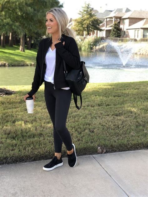 45 Spectacular Outfits Ideas With Black Legging To Copy Now Cute Sporty Outfits Athleisure