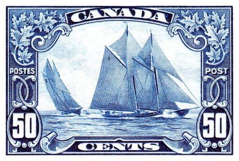 1929 Canada Schooner Bluenose Postage Stamp Art Print By Retro Graphics