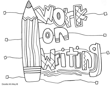 Writing Coloring Pages And Printables Classroom Doodles