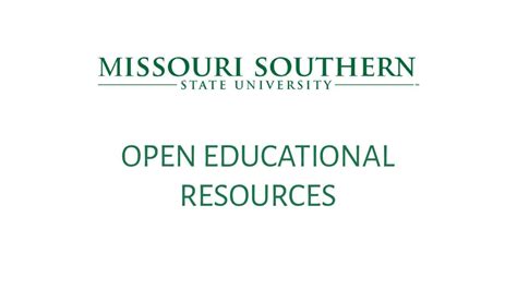 Open Educational Resources Mssu For Facultystaff Youtube