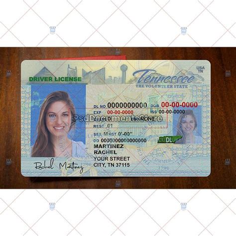 Tennessee Driver License Psd Template