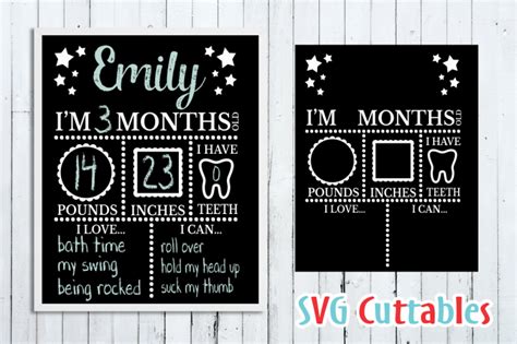 Download Baby Milestone Board By Svg Cuttables | Baby diy projects ...