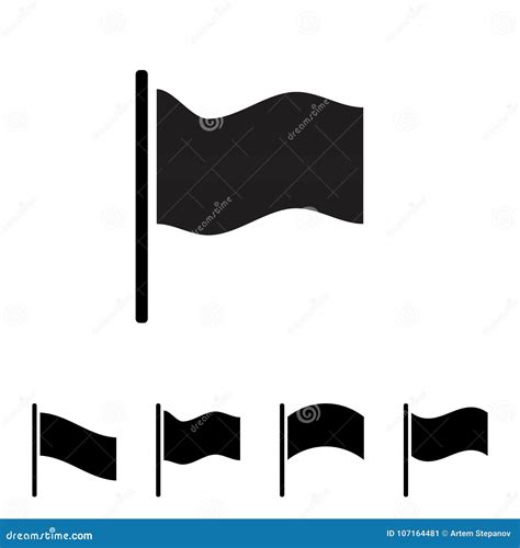 Black Flag Vector Icon Stock Vector Illustration Of Flag 107164481