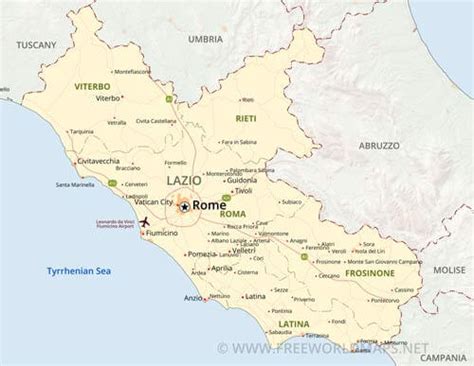 Lazio Italy Map Map Of Lazio Map Lazio Italy Italy Atlas Is