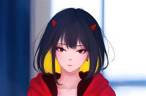 2560x1700 Mx Shimmer Red Eyes Anime Girl Chromebook Pixel Hd 4k
