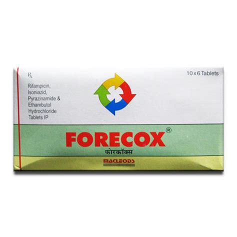 forecox rifampicin isoniazid pyrazinamide and ethambutol hydrochloride tablet at rs 53 75 box