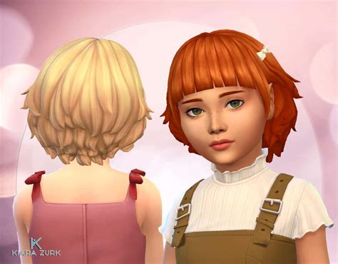 Riley Hairstyle Bow For Girls My Stuff Sims 4 Cas Sims Cc Sims