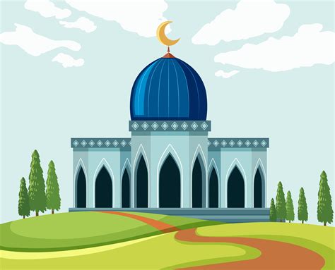 A Beautiful Mosque In Nature 433685 Vector Art At Vecteezy
