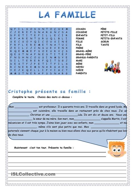 La Famille Fiche Pedagogique