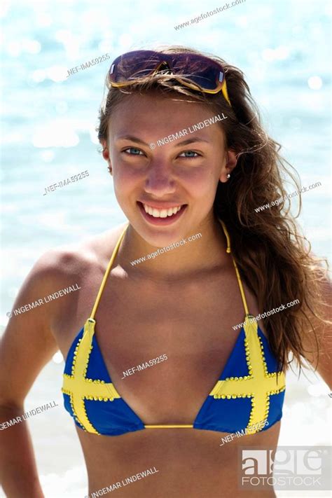 A Scandinavian Teenage Girl Wearing A Swedish Bikini Thailand Stock Photo Picture And Royalty