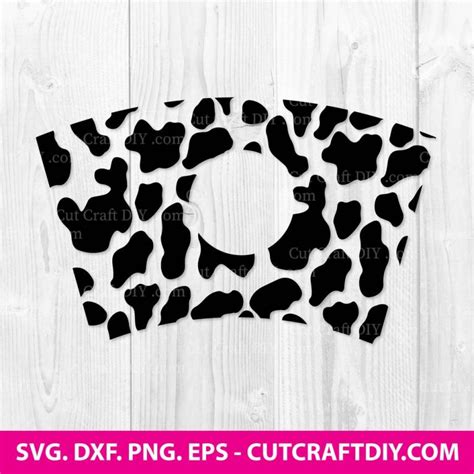Cow Print Full Wrap for Starbucks Cold Cup SVG, DXF, PNG, Cut Files
