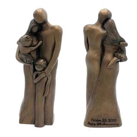 Choosing 8 year anniversary gifts for couples. Bronze Family Sculpture, 8th Anniversary Family Portrait ...