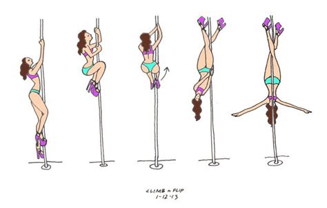 Climb And Flip The Comic Striptease Pole Fitness Pole Dancing Fitness Pole Dancing