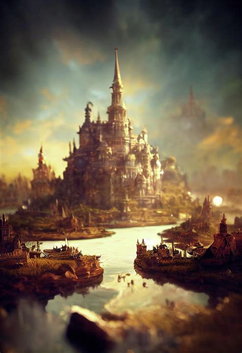 Fantasy Cityscape Tabletop World Digital Art By Aj Etheridge Fine