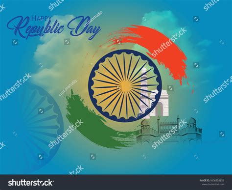 Illustration Happy Indian Republic Day Celebration Stock Vector