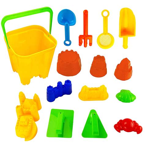 Molds And More Beach Toys Set With Large Bucket Rake Liberty Imports 15