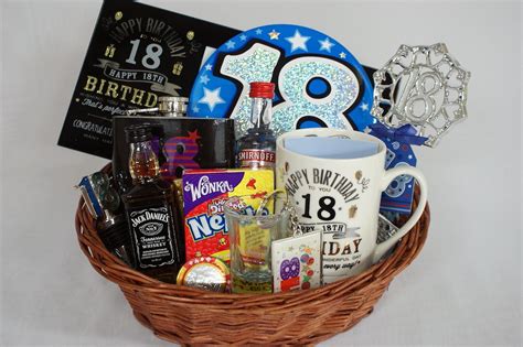 Most 18 year olds are either getting ready for college or for moving into their first apartment or have already done so. Personalised 18th Birthday Gift Basket for Boys | 18th ...