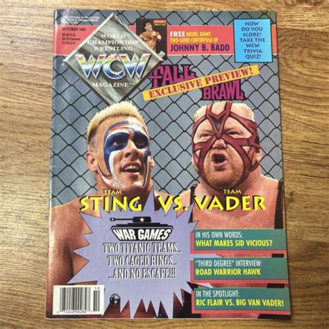 Wcw World Championship Wrestling Magazine October 1993 Sting Vs Vader