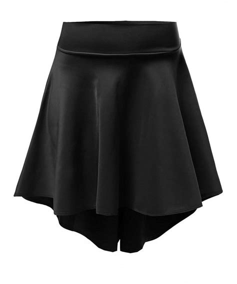 Womens Solid Basic Stretchy Flared Skater Skirts Awbms0141 Black