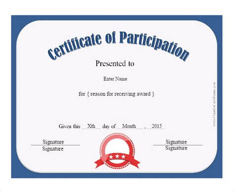 31 Participation Certificate Templates Pdf Word Psd Ai Indesign
