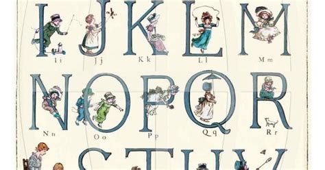 Kate Greenaway Alphabet 002 Wonderful Vintage Alphabet Print 11 X