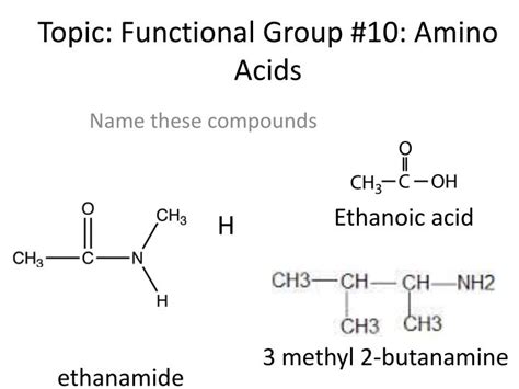 Ppt Topic Functional Group 10 Amino Acids Powerpoint Presentation