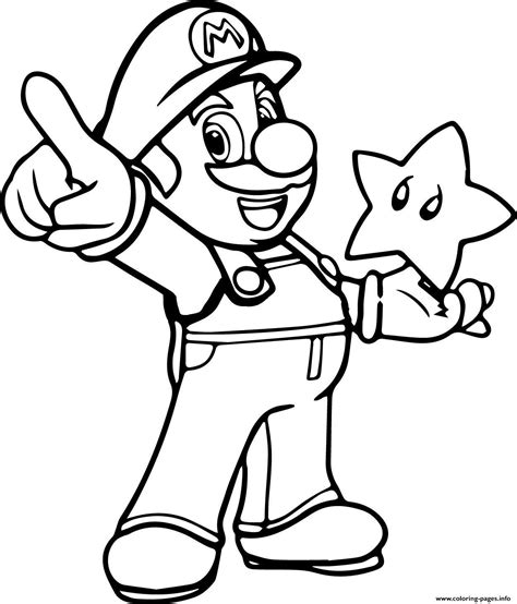Coloring pages mario 3d world. Super Mario With A Star Coloring Pages Printable