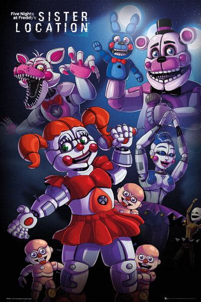 Five Nights At Freddys Gaming Poster Print Sister Location Size