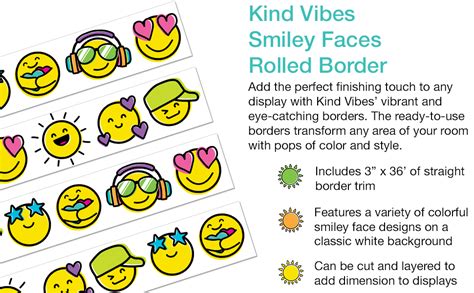 Carson Dellosa Kind Vibes Emoji Bulletin Board Borders 36 Feet Of