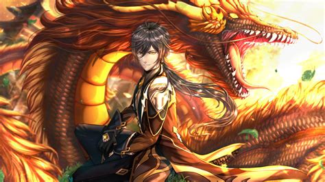 Download Best Dragon Zhongli Genshin Impact Wallpaper