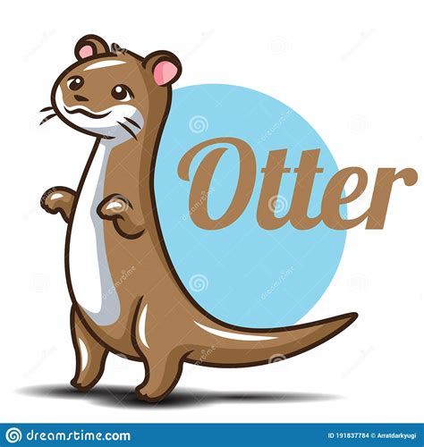 Cute Otter Cartoon Animail Cartoon Concept Stock Vector