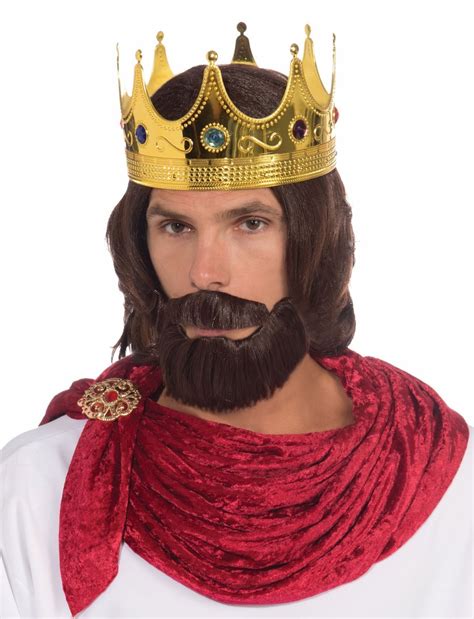 Royal King Renaissance Medieval Men Costume Wig Beard And Moustache