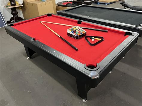 7 Ft Modern Pool Table With Table Tennis Dining Red