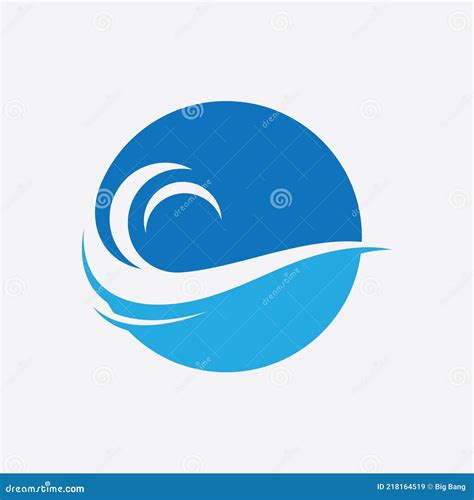 Blue Wave Logo Vector Water Wave Illustration Template Design Stock