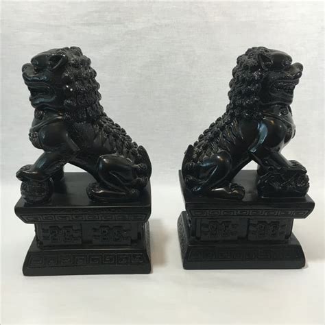 Black Foo Dog Bookends A Pair Chairish