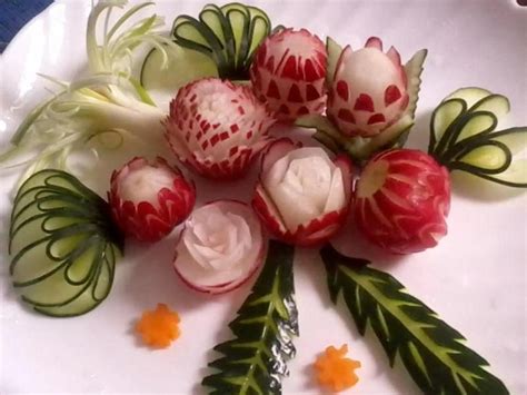 Culinary Garnish Vegetables Food Art Fruit Carving Fruit And