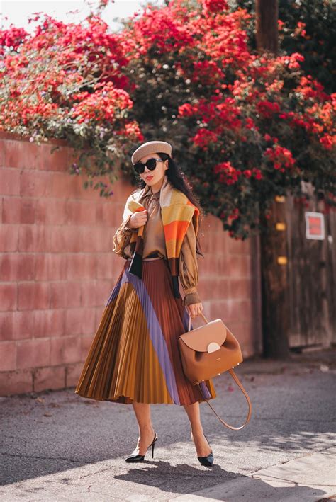 Fall Fashion Style Pleated Skirt
