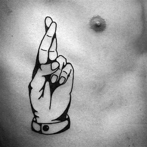 Anchors were symbols of stability to sailors and were often accompanied by mom or dad, authority figures likened with a seaman's stability. 50 Fingers Crossed Tattoo Designs For Men - Hand Gesture ...